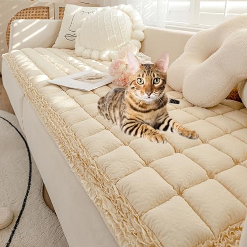 YPDOPORA Sofabezug Aus Dickem, Ultraweichem Baumwoll-Steppsofabezug Mit Tierhaaren, Waschbare, Karierte, Quadratische Haustierbettmatte, rutschfest Für Katzen Und Hunde,Beige,S YPDOPORA Sofabezug Aus Dickem, Ultraweichem Baumwoll-Steppsofabezug Mit Tierhaaren, Waschbare, Karierte, Quadratische Haustierbettmatte, rutschfest Für Katzen Und Hunde,Beige,S von YPDOPORA