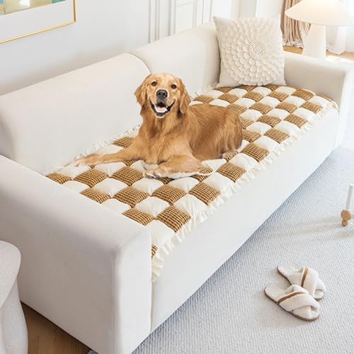 YPDOPORA Sofabezug Für Haustiere, Sofaschutz Für Hunde, rutschfeste, Waschbare Schonbezüge Für Haustiere Und Hunde, Möbelschutz Mit Rüschen Für Große Hunde Und Katzen,Beige,XS YPDOPORA Sofabezug Für Haustiere, Sofaschutz Für Hunde, rutschfeste, Waschbare Schonbezüge Für Haustiere Und Hunde, Möbelschutz Mit Rüschen Für Große Hunde Und Katzen,Beige,XS von YPDOPORA