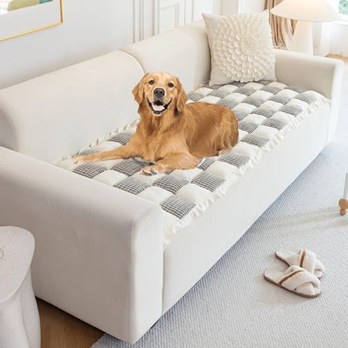 YPDOPORA Sofabezug Für Haustiere, Sofaschutz Für Hunde, rutschfeste, Waschbare Schonbezüge Für Haustiere Und Hunde, Möbelschutz Mit Rüschen Für Große Hunde Und Katzen,Grau,XS YPDOPORA Sofabezug Für Haustiere, Sofaschutz Für Hunde, rutschfeste, Waschbare Schonbezüge Für Haustiere Und Hunde, Möbelschutz Mit Rüschen Für Große Hunde Und Katzen,Grau,XS von YPDOPORA