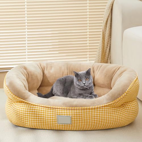 YPDOPORA Süßes, Beruhigendes Bett Für Kleine Hunde, Runde Donut-Katzenbetten Für Hauskatzen, Haustierbett Für Welpen Und Kätzchen, Extra Weiches Und Maschinenwaschbares Katzenbett von YPDOPORA