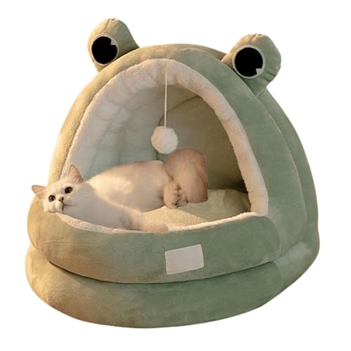 YPDOPORA Süßes Katzenbett, Katzenbett Für Den Innenbereich Mit Abnehmbarem Kissen, Haustier-Plüschzelthaus, Haustierbett Im Cartoon-Ohren-Design Mit Pompom, Superweiches Haustier-Schlafsofa,Grün,S YPDOPORA Süßes Katzenbett, Katzenbett Für Den Innenbereich Mit Abnehmbarem Kissen, Haustier-Plüschzelthaus, Haustierbett Im Cartoon-Ohren-Design Mit Pompom, Superweiches Haustier-Schlafsofa,Grün,S von YPDOPORA