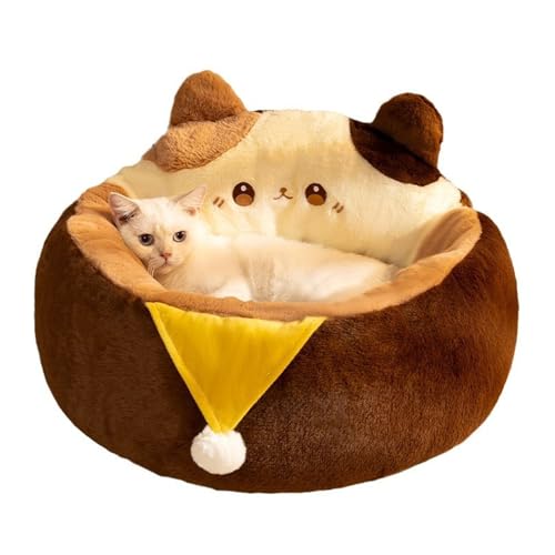YPDOPORA Süßes Kleines Katzenbett, Wärmende Hundebetten, Runde Katzennestbetten Für Hauskatzen, Weiches, Gemütliches, Beruhigendes Haustierbett, Kissenbett Für Welpen Und Katzen,M von YPDOPORA