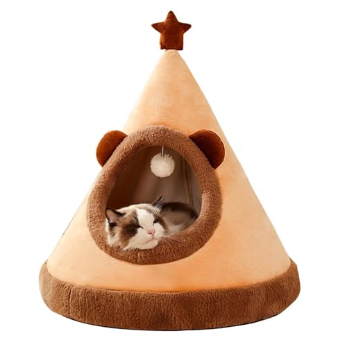 YPDOPORA Ultraweiches Plüsch-Haustierbett, Hundebetten, Tragbares Katzen-Iglu-Katzenbett, Dreieckiges Haustier-Tipi, Katzenbetten, Zelthäuser Und -Wohnungen, Warmes Haustier-Hundehaus,Braun,S YPDOPORA Ultraweiches Plüsch-Haustierbett, Hundebetten, Tragbares Katzen-Iglu-Katzenbett, Dreieckiges Haustier-Tipi, Katzenbetten, Zelthäuser Und -Wohnungen, Warmes Haustier-Hundehaus,Braun,S von YPDOPORA