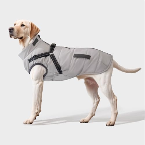 YPDOPORA Warmer Hundewintermantel, Hundemäntel Für Mittelgroße Hunde, Wasserdicht, Rollkragenjacke Für Haustiere, Wintermantel Für Kleine Haustiere Mit Geschirr Und D-Ring Für Hunde,5XL von YPDOPORA