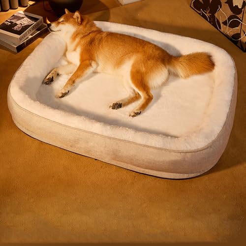 YPDOPORA Weiches, Rechteckiges Hundebett, Hundebettsofa Für Mittelgroße Und Große Hunde, Abnehmbare Und Waschbare Hundecouch, Süßes, Umlaufendes Katzenbett, Gemütliches Haustierbett,Weiß,XL YPDOPORA Weiches, Rechteckiges Hundebett, Hundebettsofa Für Mittelgroße Und Große Hunde, Abnehmbare Und Waschbare Hundecouch, Süßes, Umlaufendes Katzenbett, Gemütliches Haustierbett,Weiß,XL von YPDOPORA
