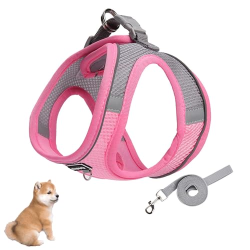 YPDOPORA Weiches Netz-Hundegeschirr Und Leinen-Set, No Escape Easy Walk-Welpengeschirre Für Das Spazierengehen-Training, Reflektierende, Verstellbare Welpenweste Für Hunde, Katzen,Rosa,2XS YPDOPORA Weiches Netz-Hundegeschirr Und Leinen-Set, No Escape Easy Walk-Welpengeschirre Für Das Spazierengehen-Training, Reflektierende, Verstellbare Welpenweste Für Hunde, Katzen,Rosa,2XS von YPDOPORA