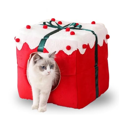 YPDOPORA Weihnachts-Katzenhaus, Großes 2-In-1-Katzenhaus in Würfelform Für Den Innenbereich, Faltbare Katzenhäuser Und -Wohnungen, Süßes, Modernes Katzenhaus YPDOPORA Weihnachts-Katzenhaus, Großes 2-In-1-Katzenhaus in Würfelform Für Den Innenbereich, Faltbare Katzenhäuser Und -Wohnungen, Süßes, Modernes Katzenhaus von YPDOPORA