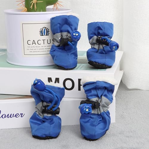 YPDOPORA wasserdichte Hundeschuhe Für Kleine, Mittelgroße Hunde Und Katzen, wasserdichte Hundestiefel Mit Verstellbarem Kordelzug, Hunderegenstiefel Mit Reflektierenden Riemen,H,XS von YPDOPORA