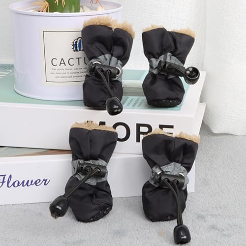 YPDOPORA wasserdichte Hundeschuhe Für Kleine, Mittelgroße Hunde Und Katzen, wasserdichte Hundestiefel Mit Verstellbarem Kordelzug, Hunderegenstiefel Mit Reflektierenden Riemen,W,3XL von YPDOPORA
