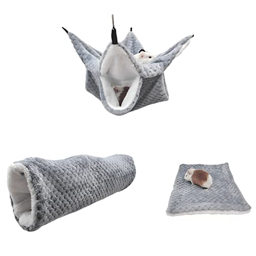 YPREWY 3 Stück Weiche Kissen für kleine Plüschtiere Plüsch Hängematte Tunnel Warm für kleine Haustiere von YPREWY