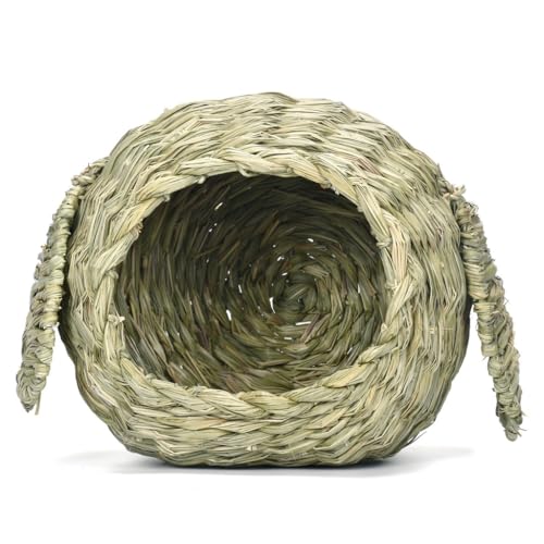 YPREWY Grashaus für Kaninchen Natur Handweben Gras Spiel Gras Bett Faltbar Stoff Unterschlupf Spielzeug Hütten für Hamster Kaninchen von YPREWY