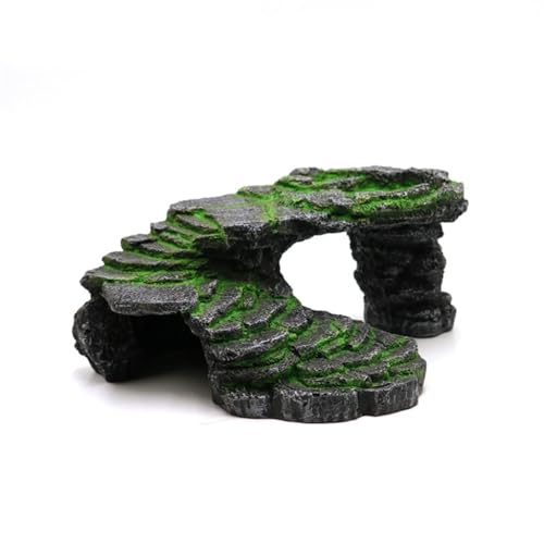 YPREWY Schildkröten-Plattform, Harz-Höhle, Reptilien-Dekor, Insel für Aquarien, Schildkrötenkorb und schwimmende Plattform von YPREWY