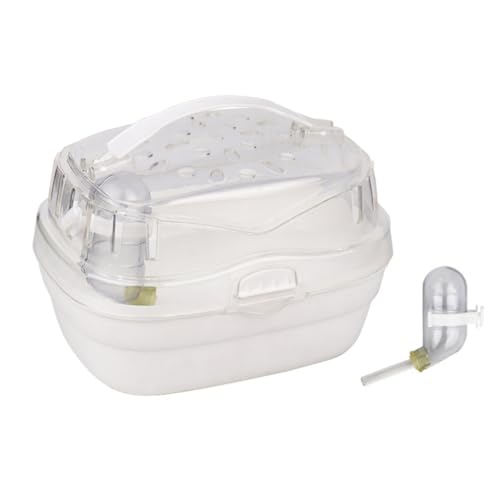 YPREWY Transportbox für Hamster, Eichhörnchen, tragbar, transparent, mit Wasserflasche von YPREWY