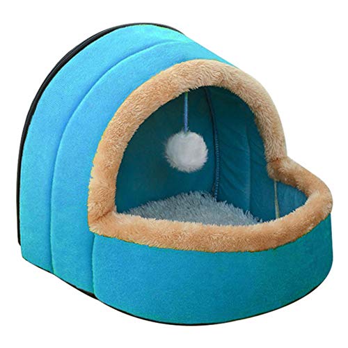 Pet Dog Cat Bed Welpenhaus mit Toy Ball Warm Soft Pet Kissen Dog Kennel Cat Castle von YQHWLKJ