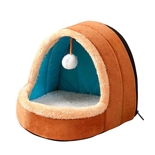 Pet Dog Cat Bed Welpenhaus mit Toy Ball Warm Soft Pet Kissen Dog Kennel Cat Castle von YQHWLKJ