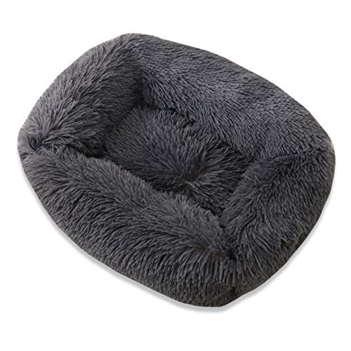 Quadratisches Hundebett warme weiche Plüschzwinger einfarbige Katzenbett quadratische warme Schlafmatte von YQHWLKJ