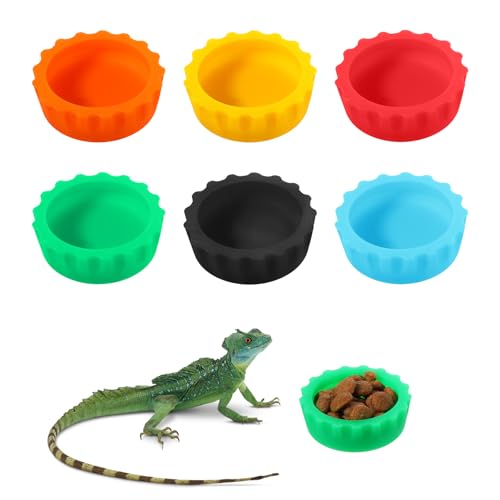 Gecko-Fressnapf aus Silikon, 6 Stück, für Geckos, Eidechsen, Reptilien Gecko-Fressnapf aus Silikon, 6 Stück, für Geckos, Eidechsen, Reptilien von YQQYG