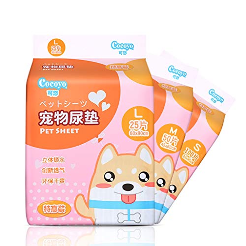 YQRCWNDDE Pet Supplies Dog Pad Deodorant Verdickung Saugfähige Windel Super Saugfähige Pet Training Puppy Pads Windeln (Size : M) von YQRCWNDDE