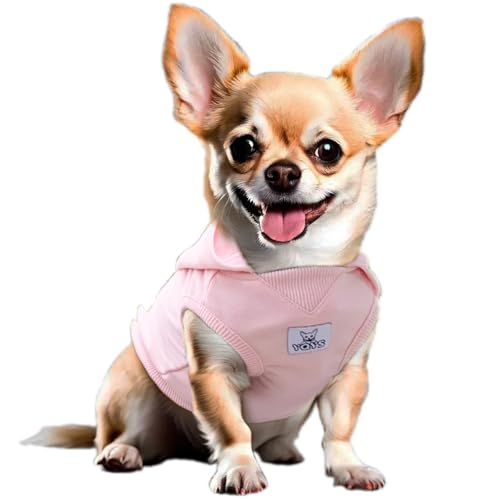 YQYS Hunde-Kapuzenpullover, ärmellos, Baumwolle, Sweatshirts für kleine Hunde und Kätzchen, Chihuahua-Kleidung, Teetasse, Welpen, Kleidung, kaltes Wetter, Ropa para Perro, Rosa, Größe XS YQYS Hunde-Kapuzenpullover, ärmellos, Baumwolle, Sweatshirts für kleine Hunde und Kätzchen, Chihuahua-Kleidung, Teetasse, Welpen, Kleidung, kaltes Wetter, Ropa para Perro, Rosa, Größe XS von YQYS