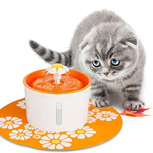 YQZS Haustier Wasserspender Katze Hund Wasserbecken automatische Zirkulation Feeder Brunnen Trinker-Orange (ohne Pad) von YQZS