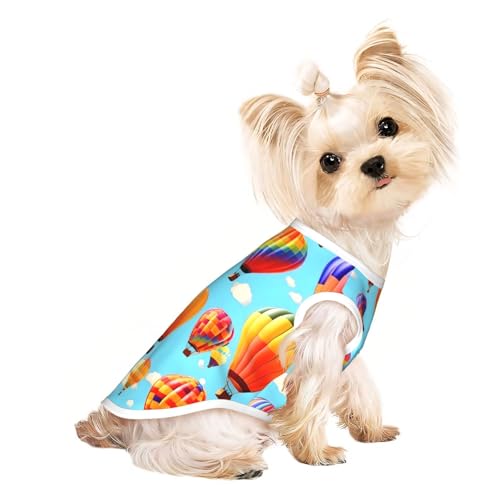 Heißluftballon-Druck, leicht, Sommer, kühl, atmungsaktiv, Hunde-T-Shirt, ärmellos, dehnbare Kleidung Heißluftballon-Druck, leicht, Sommer, kühl, atmungsaktiv, Hunde-T-Shirt, ärmellos, dehnbare Kleidung von YQxwJL