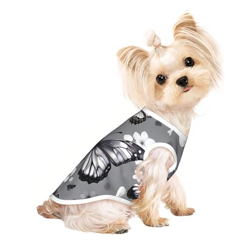 Hunde-Shirt, leicht, kühl, atmungsaktiv, ärmellos, dehnbar, für den Sommer, blaugrün, Schmetterlings-Aufdruck Hunde-Shirt, leicht, kühl, atmungsaktiv, ärmellos, dehnbar, für den Sommer, blaugrün, Schmetterlings-Aufdruck von YQxwJL