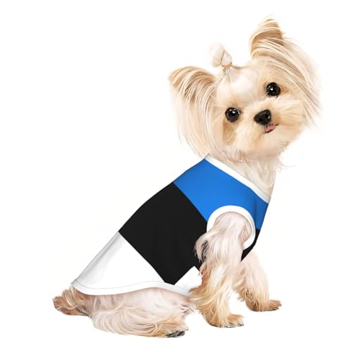 Hunde-T-Shirt, Motiv: Flagge von Estland, leicht, Sommer, kühl, atmungsaktiv, ärmellos, dehnbare Kleidung Hunde-T-Shirt, Motiv: Flagge von Estland, leicht, Sommer, kühl, atmungsaktiv, ärmellos, dehnbare Kleidung von YQxwJL
