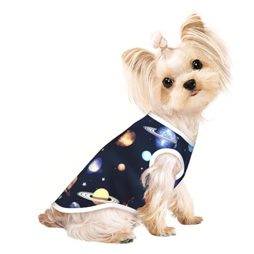 Hunde-T-Shirt, Motiv: Planeten, Sterne und Milchstraße, leicht, Sommer, kühl, atmungsaktiv, ärmellos, dehnbare Kleidung Hunde-T-Shirt, Motiv: Planeten, Sterne und Milchstraße, leicht, Sommer, kühl, atmungsaktiv, ärmellos, dehnbare Kleidung von YQxwJL