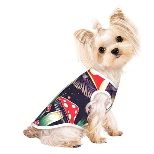 Hunde-T-Shirt, magischer Pilz-Druck, leicht, Sommer, kühl, atmungsaktiv, ärmellos, dehnbare Kleidung Hunde-T-Shirt, magischer Pilz-Druck, leicht, Sommer, kühl, atmungsaktiv, ärmellos, dehnbare Kleidung von YQxwJL
