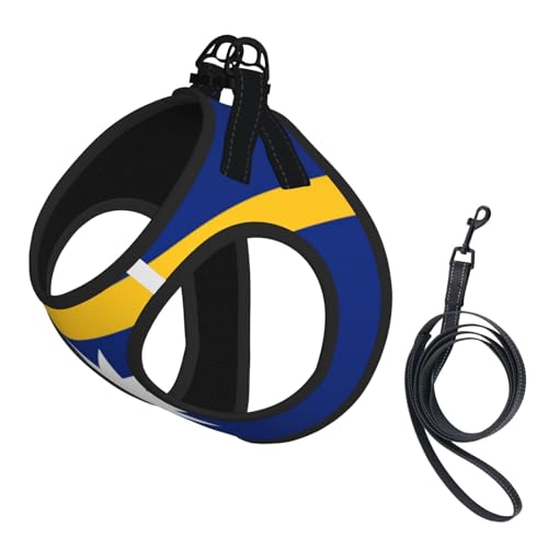 Hundegeschirr und Leine, weiches Netzgewebe, Motiv: Flagge von Nauru, bequem, gepolstert, kein Ziehen Hundegeschirr und Leine, weiches Netzgewebe, Motiv: Flagge von Nauru, bequem, gepolstert, kein Ziehen von YQxwJL