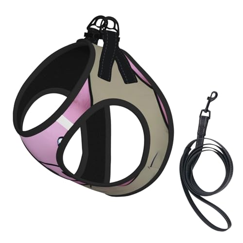 Hundegeschirr und Leine, weiches Netzgewebe, Puderschwein-Druck, bequem, gepolstert, kein Ziehen Hundegeschirr und Leine, weiches Netzgewebe, Puderschwein-Druck, bequem, gepolstert, kein Ziehen von YQxwJL