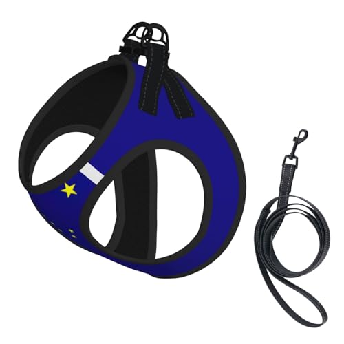 Hundegeschirr und Leine, weiches Netzgewebe, mit Alaska-Flagge, bequem, gepolstert, kein Ziehen Hundegeschirr und Leine, weiches Netzgewebe, mit Alaska-Flagge, bequem, gepolstert, kein Ziehen von YQxwJL