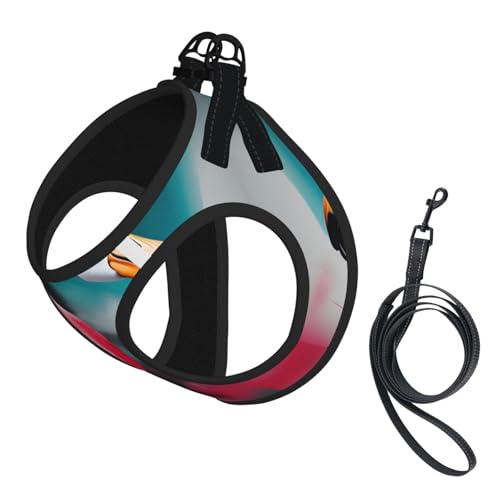 Hundegeschirr und Leine, weiches Netzgewebe, mit Flamingo-Druck, bequem, gepolstert, kein Ziehen Hundegeschirr und Leine, weiches Netzgewebe, mit Flamingo-Druck, bequem, gepolstert, kein Ziehen von YQxwJL