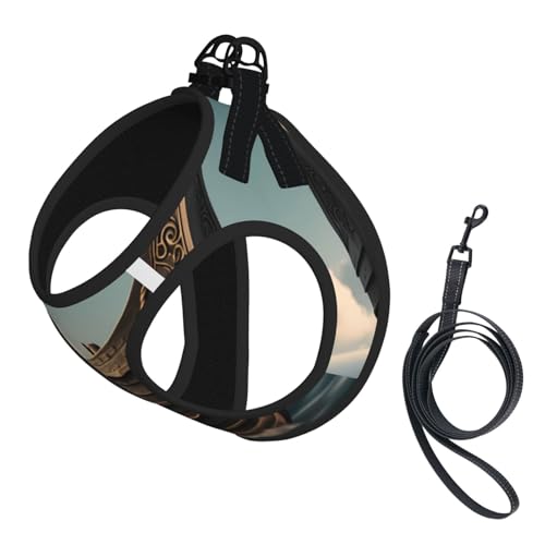 Hundegeschirr und Leine, weiches Netzgewebe, mit Wikinger-Boot-Druck, bequem, gepolstert, kein Ziehen Hundegeschirr und Leine, weiches Netzgewebe, mit Wikinger-Boot-Druck, bequem, gepolstert, kein Ziehen von YQxwJL