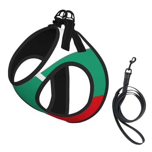 Hundegeschirr und Leine, weiches Netzgewebe, mit bulgarischer Flagge, bequem, gepolstert, kein Ziehen Hundegeschirr und Leine, weiches Netzgewebe, mit bulgarischer Flagge, bequem, gepolstert, kein Ziehen von YQxwJL