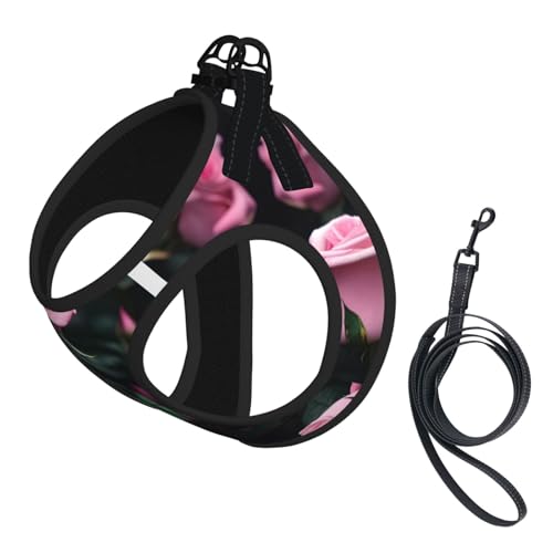 Hundegeschirr und Leine, weiches Netzgewebe, weich, gepolstert, kein Ziehen, Rosa Hundegeschirr und Leine, weiches Netzgewebe, weich, gepolstert, kein Ziehen, Rosa von YQxwJL