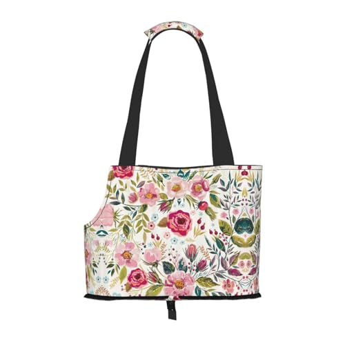 Hundetragetasche mit Blumenblatt-Aufdruck, für kleine Hunde, Katzen und Kaninchen Hundetragetasche mit Blumenblatt-Aufdruck, für kleine Hunde, Katzen und Kaninchen von YQxwJL