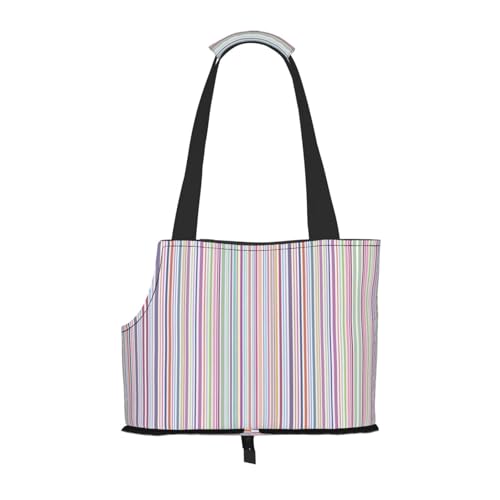 Hundetragetasche mit Farbstreifen. Bedruckte Tragetasche für kleine Hunde, Katzen und Kaninchen Hundetragetasche mit Farbstreifen. Bedruckte Tragetasche für kleine Hunde, Katzen und Kaninchen von YQxwJL