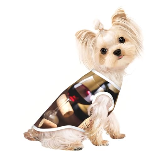 Leichtes Hunde-Shirt, Weinkorkdruck, Sommer, kühl, atmungsaktiv, ärmellos, dehnbare Kleidung Leichtes Hunde-Shirt, Weinkorkdruck, Sommer, kühl, atmungsaktiv, ärmellos, dehnbare Kleidung von YQxwJL