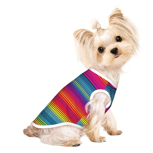 Leichtes Hunde-Shirt mit Regenbogen-Muster, Sommer, kühl, atmungsaktiv, ärmellos, dehnbare Kleidung Leichtes Hunde-Shirt mit Regenbogen-Muster, Sommer, kühl, atmungsaktiv, ärmellos, dehnbare Kleidung von YQxwJL