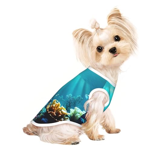 Leichtes Hunde-Shirt mit Unterwasser-Landschafts-Druck, Sommer, kühl, atmungsaktiv, ärmellos, dehnbare Kleidung Leichtes Hunde-Shirt mit Unterwasser-Landschafts-Druck, Sommer, kühl, atmungsaktiv, ärmellos, dehnbare Kleidung von YQxwJL
