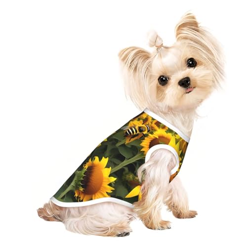 Leichtes Sommer-Shirt mit Sonnenblumen-Bienen-Druck, kühl, atmungsaktiv, ärmellos, dehnbare Kleidung Leichtes Sommer-Shirt mit Sonnenblumen-Bienen-Druck, kühl, atmungsaktiv, ärmellos, dehnbare Kleidung von YQxwJL
