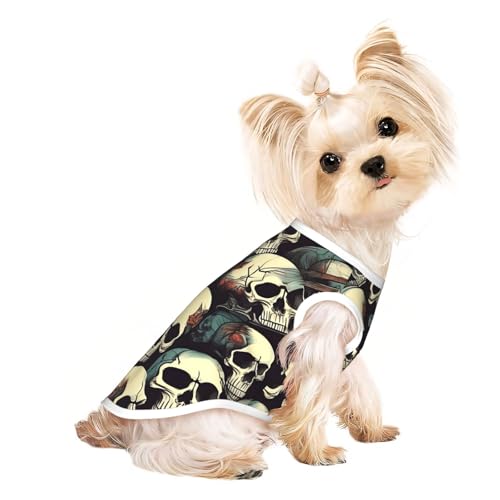 Leichtes Sommer-Shirt mit Totenkopf-Skelett-Druck, kühl, atmungsaktiv, ärmellos, dehnbare Kleidung Leichtes Sommer-Shirt mit Totenkopf-Skelett-Druck, kühl, atmungsaktiv, ärmellos, dehnbare Kleidung von YQxwJL
