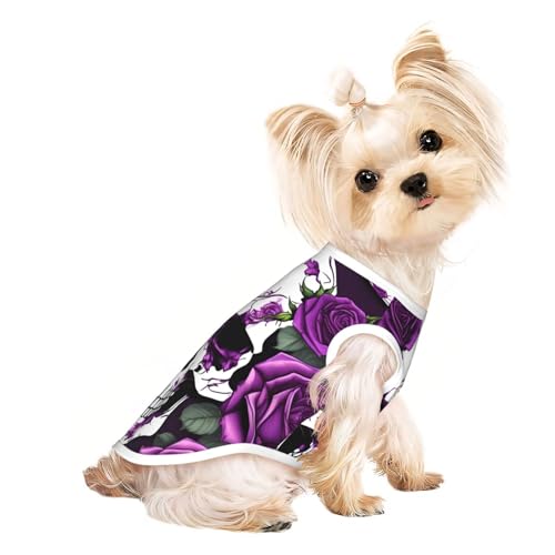 Leichtes Sommer-Shirt mit violettem Rosen-Skelett-Druck, kühl, atmungsaktiv, ärmellos, dehnbare Kleidung Leichtes Sommer-Shirt mit violettem Rosen-Skelett-Druck, kühl, atmungsaktiv, ärmellos, dehnbare Kleidung von YQxwJL