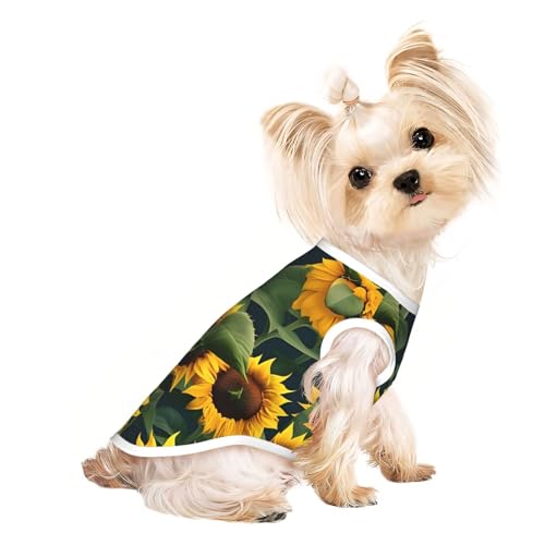 Leichtes Sommer-T-Shirt mit Sonnenblumen-Motiv, kühl, atmungsaktiv, ärmellos, dehnbare Kleidung für den Sommer Leichtes Sommer-T-Shirt mit Sonnenblumen-Motiv, kühl, atmungsaktiv, ärmellos, dehnbare Kleidung für den Sommer von YQxwJL