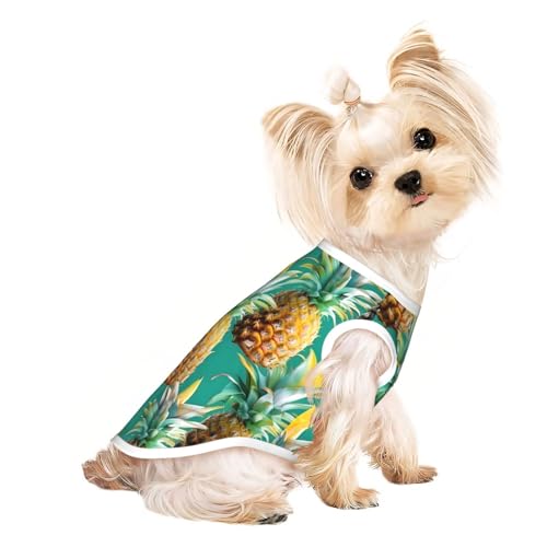 Leichtes T-Shirt mit tropischem Ananas-Druck, für den Sommer, kühl, atmungsaktiv, ärmellos, dehnbare Kleidung Leichtes T-Shirt mit tropischem Ananas-Druck, für den Sommer, kühl, atmungsaktiv, ärmellos, dehnbare Kleidung von YQxwJL