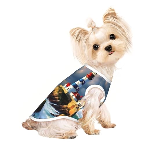 Lighthouse Hunde-Shirt, mit Diamant-Druck, leicht, Sommer, kühl, atmungsaktiv, ärmellos, dehnbare Kleidung Lighthouse Hunde-Shirt, mit Diamant-Druck, leicht, Sommer, kühl, atmungsaktiv, ärmellos, dehnbare Kleidung von YQxwJL