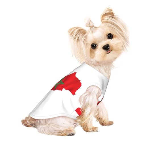 Marokko-Flagge, leichtes Hunde-Shirt, Sommer, kühl, atmungsaktiv, ärmellos, dehnbare Kleidung Marokko-Flagge, leichtes Hunde-Shirt, Sommer, kühl, atmungsaktiv, ärmellos, dehnbare Kleidung von YQxwJL