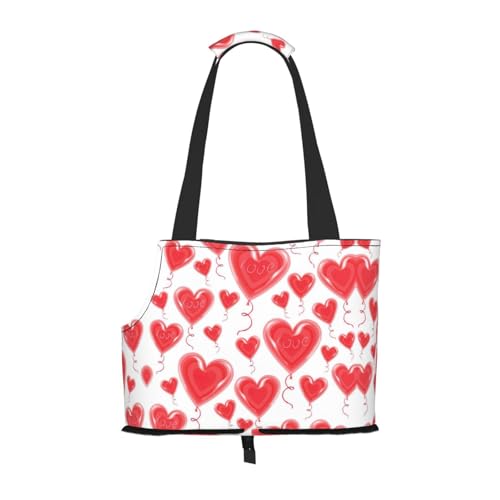 Romantische Tragetasche mit rotem Herzaufdruck, für kleine Hunde, Katzen und Kaninchen Romantische Tragetasche mit rotem Herzaufdruck, für kleine Hunde, Katzen und Kaninchen von YQxwJL