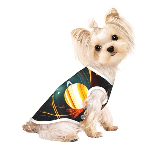 Sonnensystem Jupiter Saturn Print Hunde-Shirt, leicht, Sommer, kühl, atmungsaktiv, ärmellos, dehnbare Kleidung Sonnensystem Jupiter Saturn Print Hunde-Shirt, leicht, Sommer, kühl, atmungsaktiv, ärmellos, dehnbare Kleidung von YQxwJL